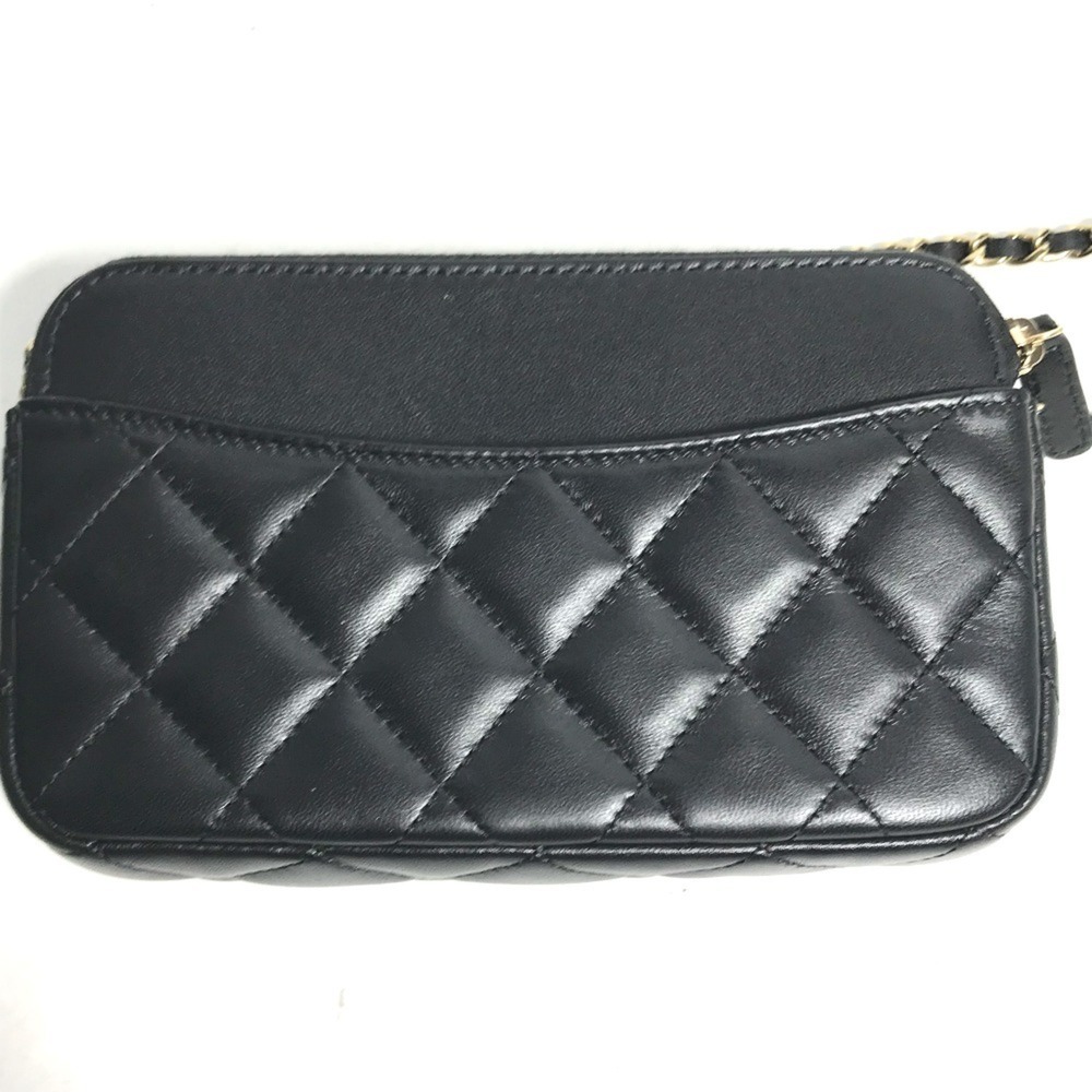 CHANEL Authentic Black Lambskin Leather Logo Wallet - Picture 6 of 16